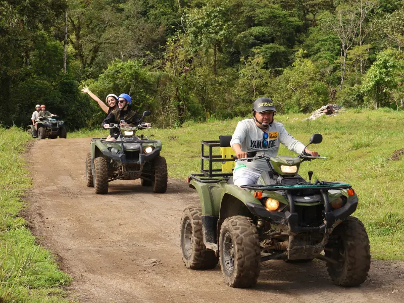 ATV rider exploring jungle trails near Arenal Volcano in La Fortuna, Costa Rica