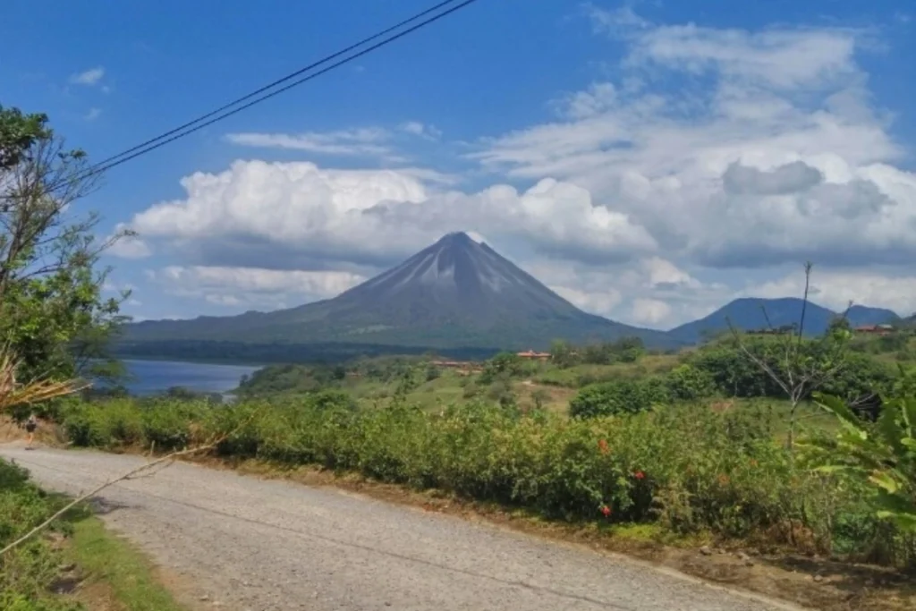 Road to El Castillo from La Fortuna with Arenal Volcano view